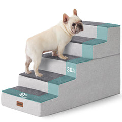 ZOMISIA escalones para perros grandes, cinco pasos, facilita subir a la cama de forma segura.