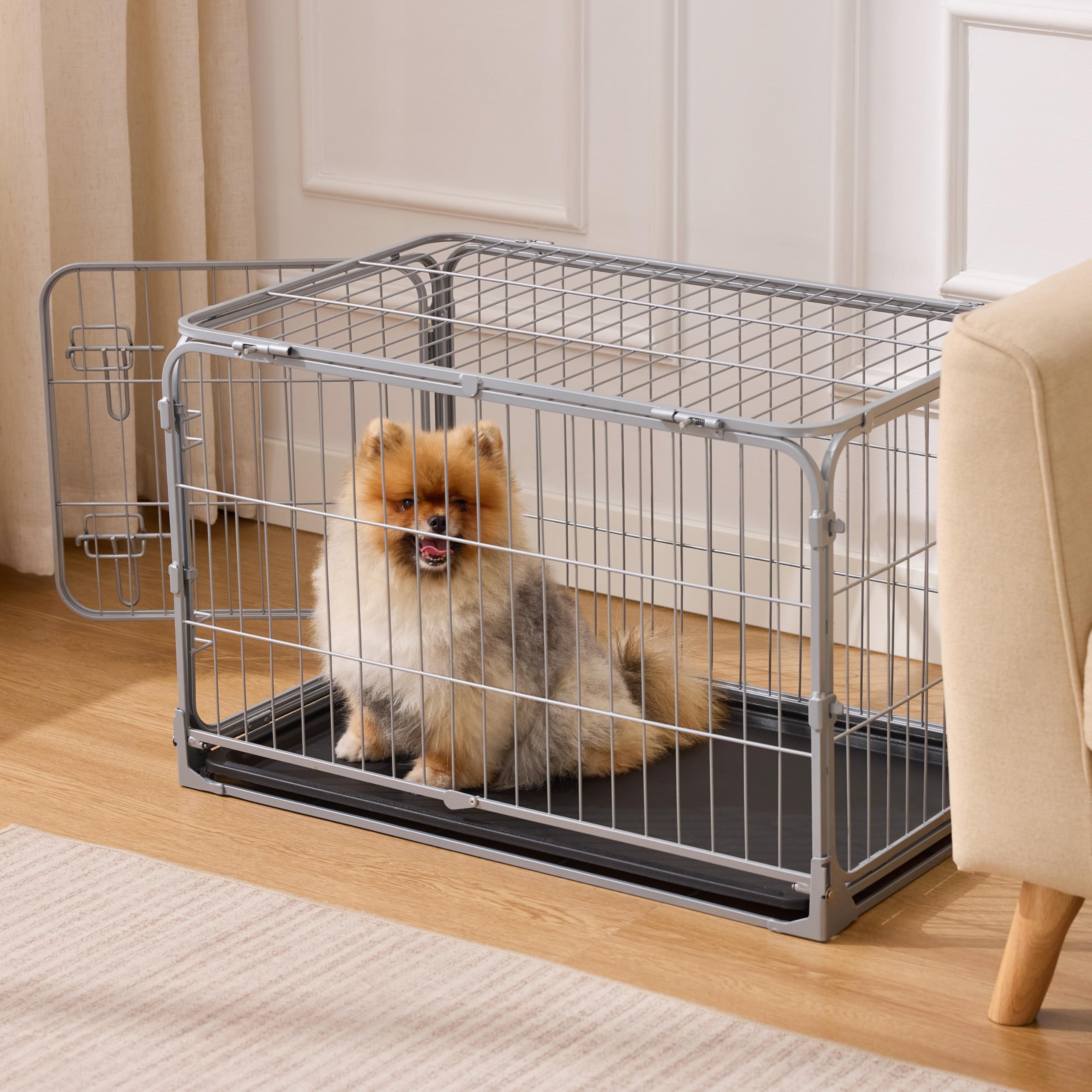 ZOMISIA jaula 30 pulgadas, dimensiones adecuadas para perros pequeños.