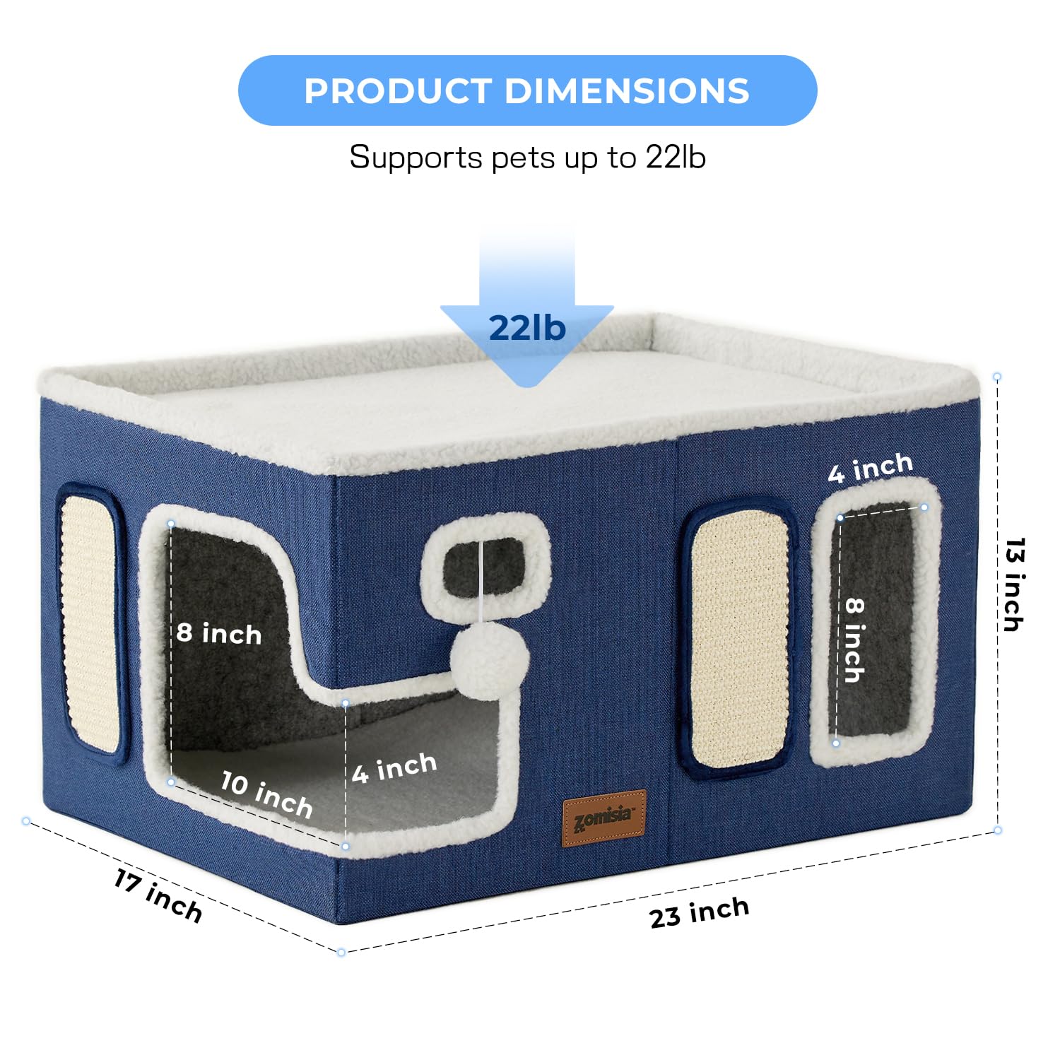 Plataforma superior amplia de ZOMISIA para estirarse cómodamente.