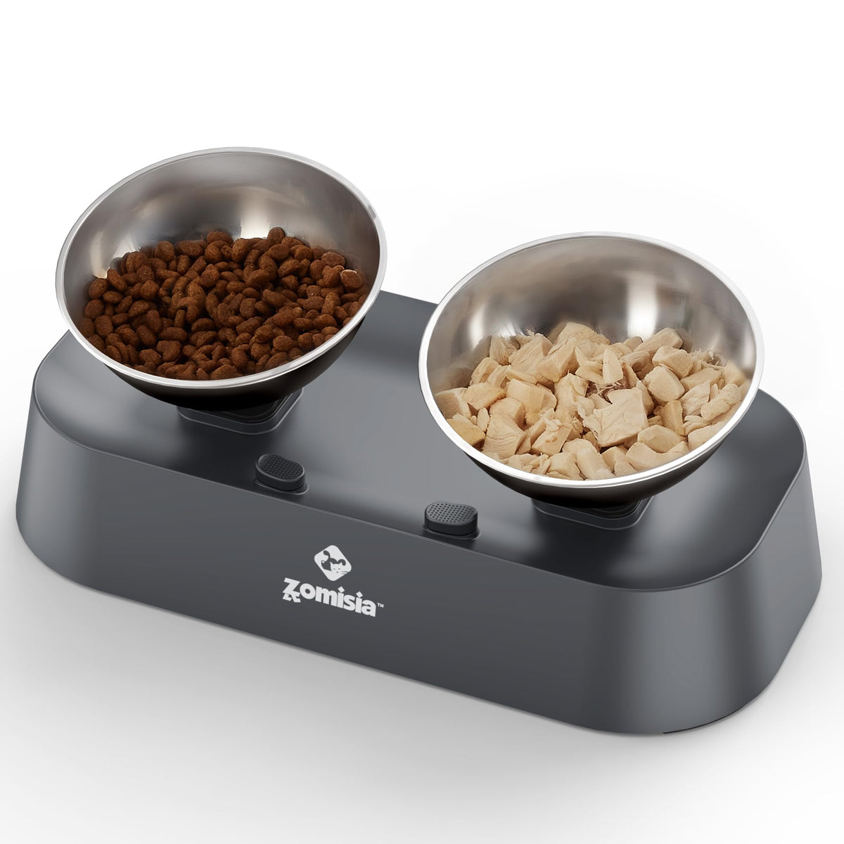 ZOMISIA tazones elevados para gatos con 3 alturas mejoran la postura al comer.