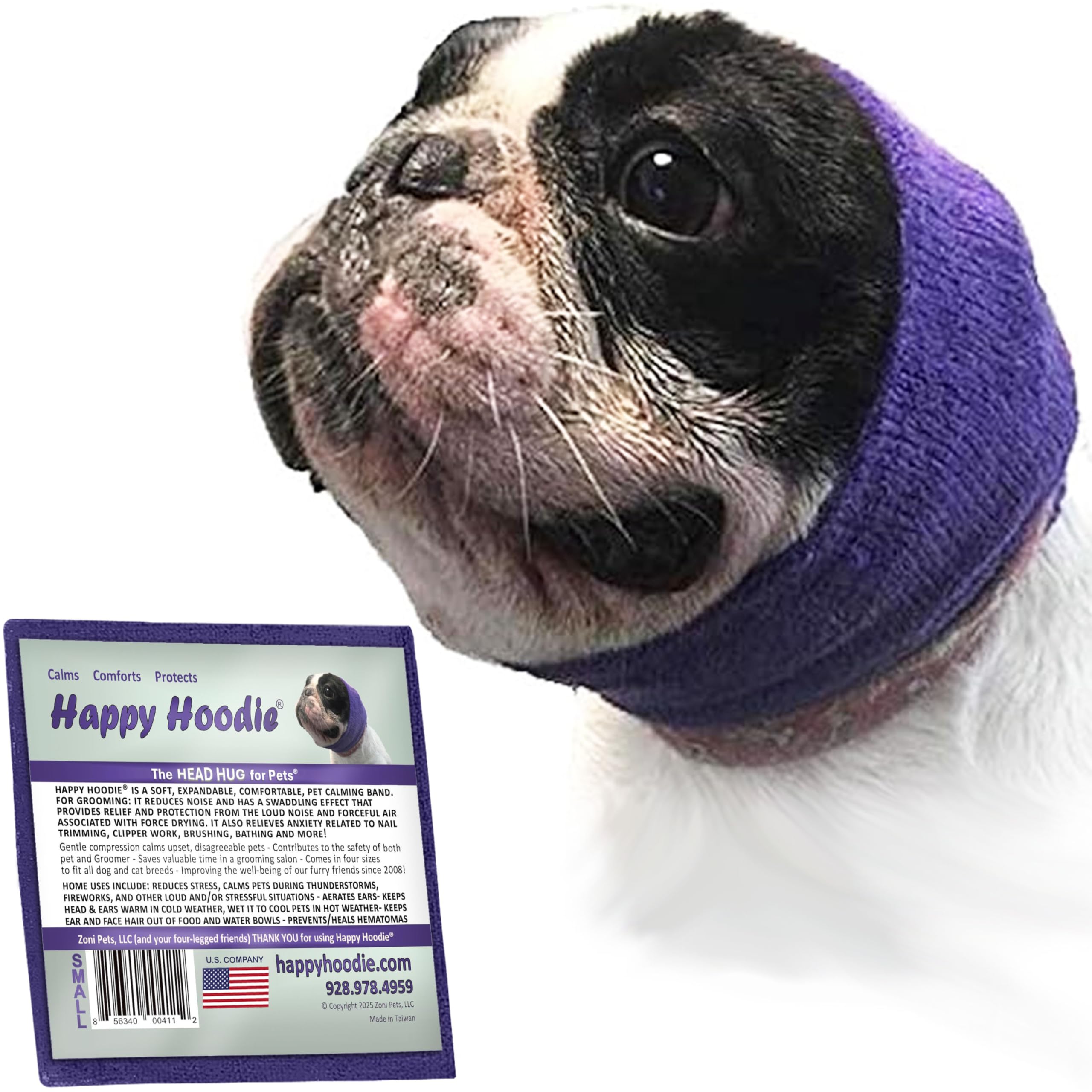 ZONI PETS Happy Hoodie morado para perro, calma durante el cuidado del pelaje