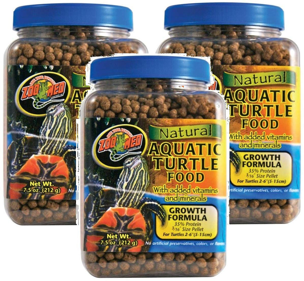 Zoo Med alimento natural para tortugas acuáticas, fórmula de crecimiento para un caparazón saludable.