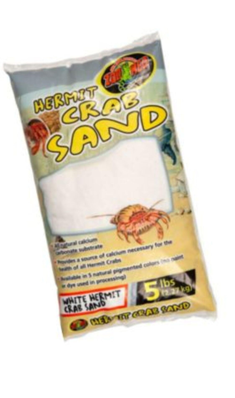 Zoo Med sustrato de calcio sin tintes, ideal para cangrejos ermitaños.