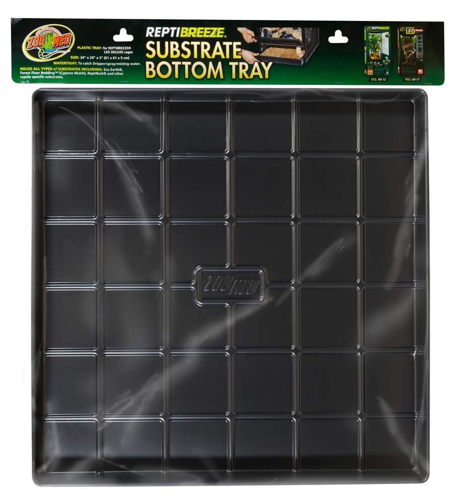 Zoo Med bandeja sustrato ReptiBreeze 24x24, fácil limpieza y control de derrames.