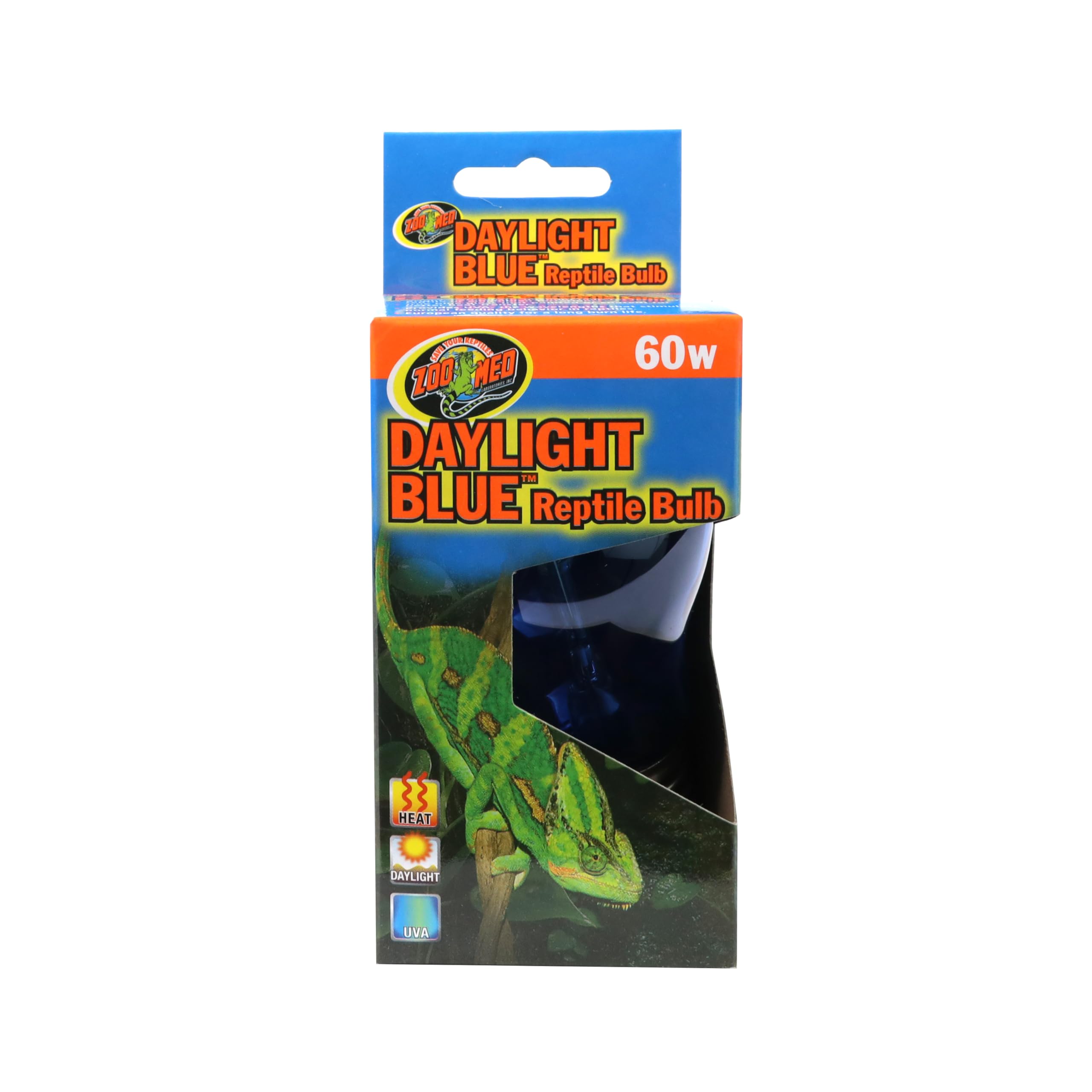 Zoo Med bulbo reptil azul diurno, iluminación estable para terrario y calor eficiente.
