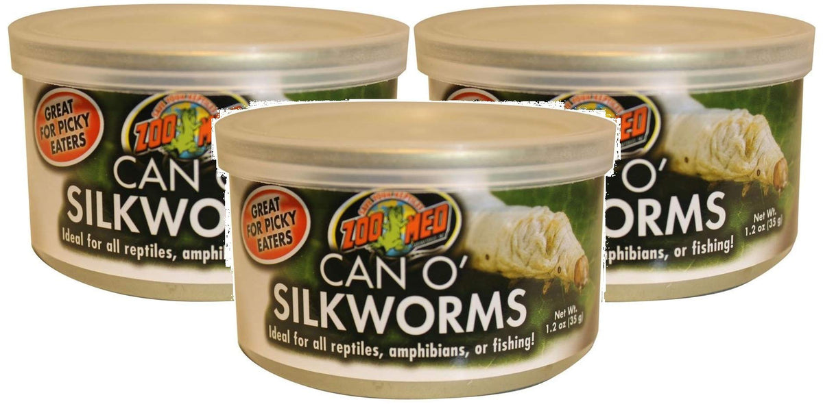 Zoo Med Can O' Silkworms: tres latas, fuente suave para digestión de reptiles
