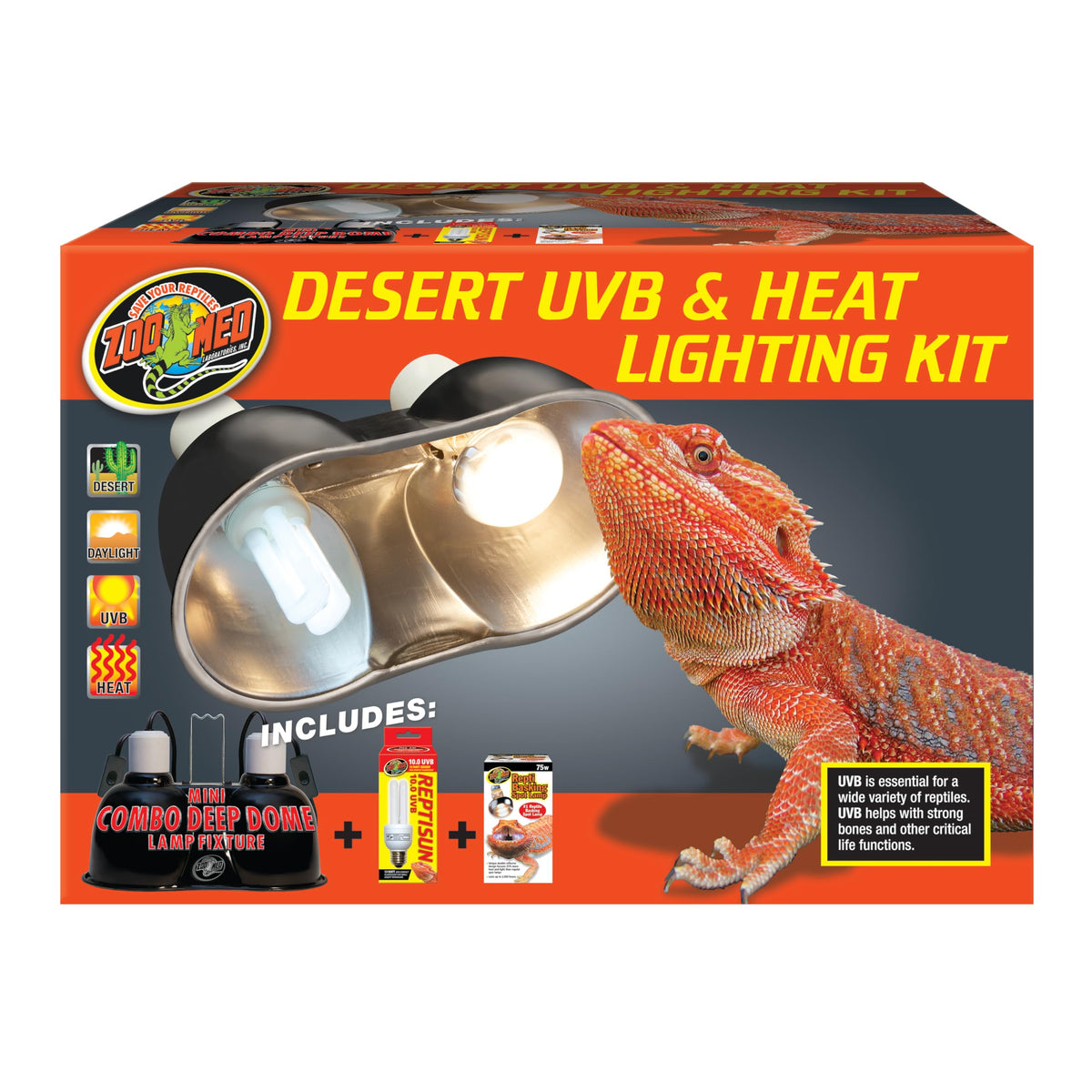 Zoo Med lampara de calentamiento 75w para reptiles, calor focal para diurnos