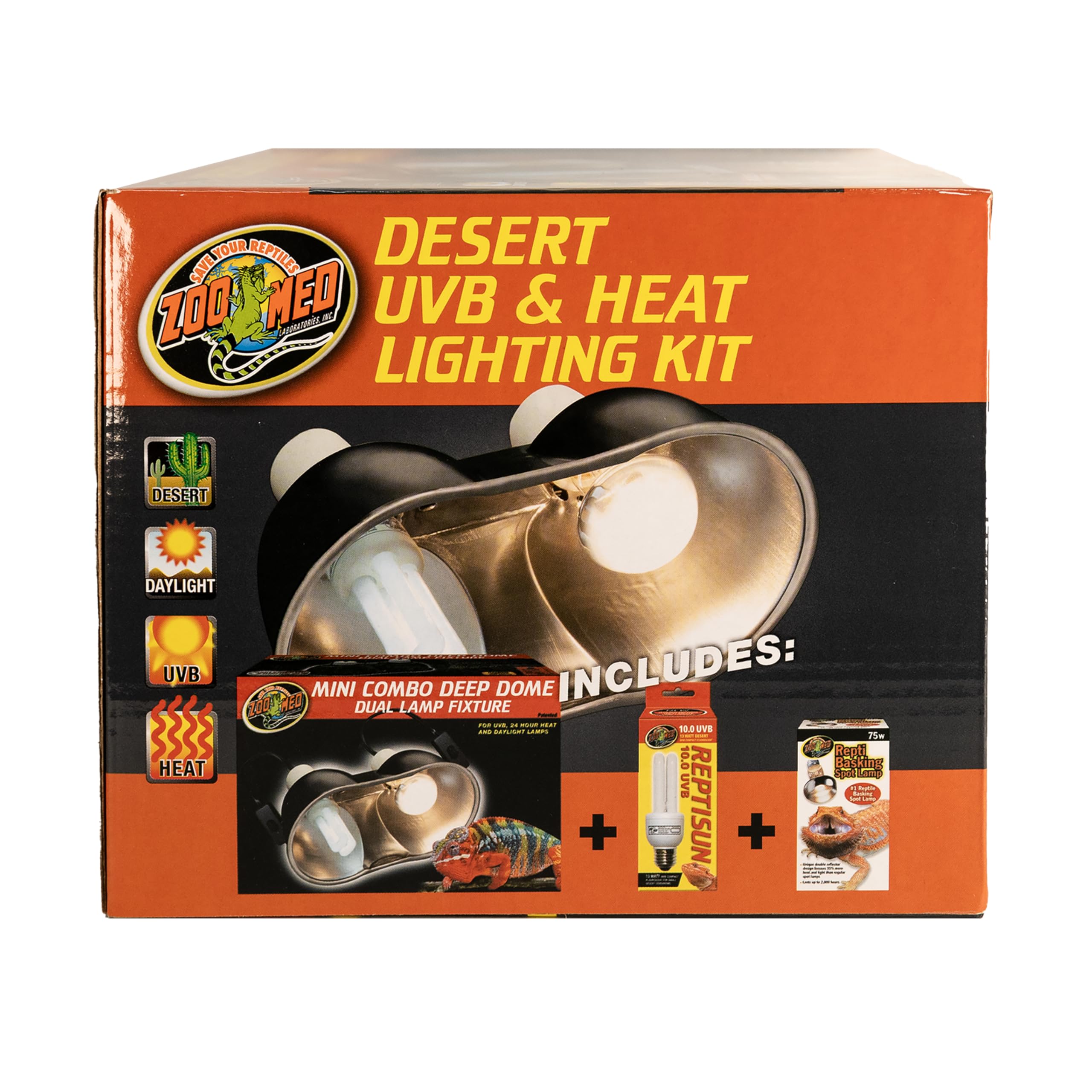 Zoo Med reflector doble, dirige calor y luz con precision