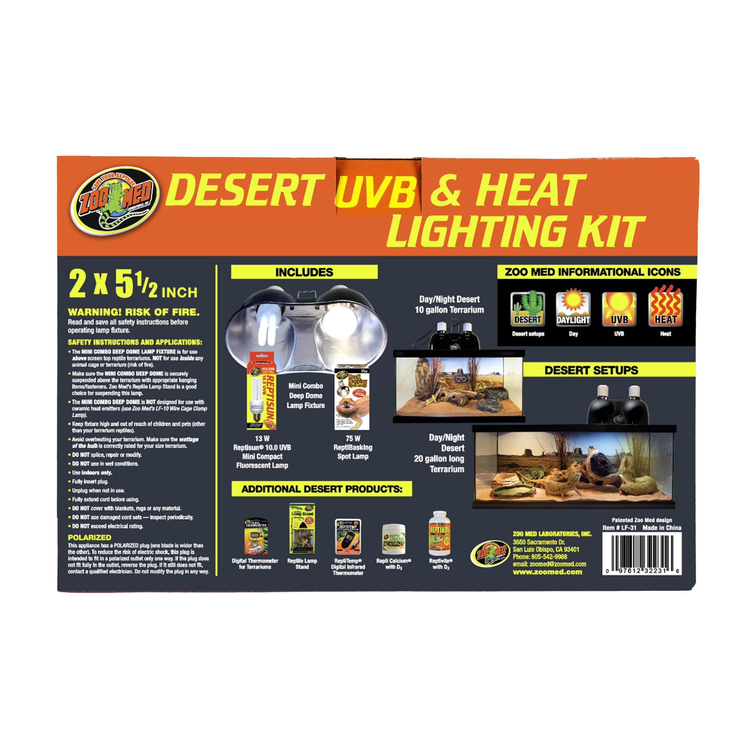 Zoo Med lampara ultravioleta mini 10-0, ofrece rayos ultravioleta y luz para reptiles