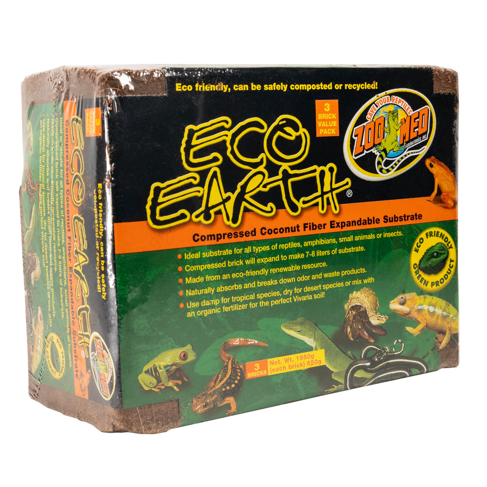 Zoo Med Eco Earth controla la humedad para un terrario estable.