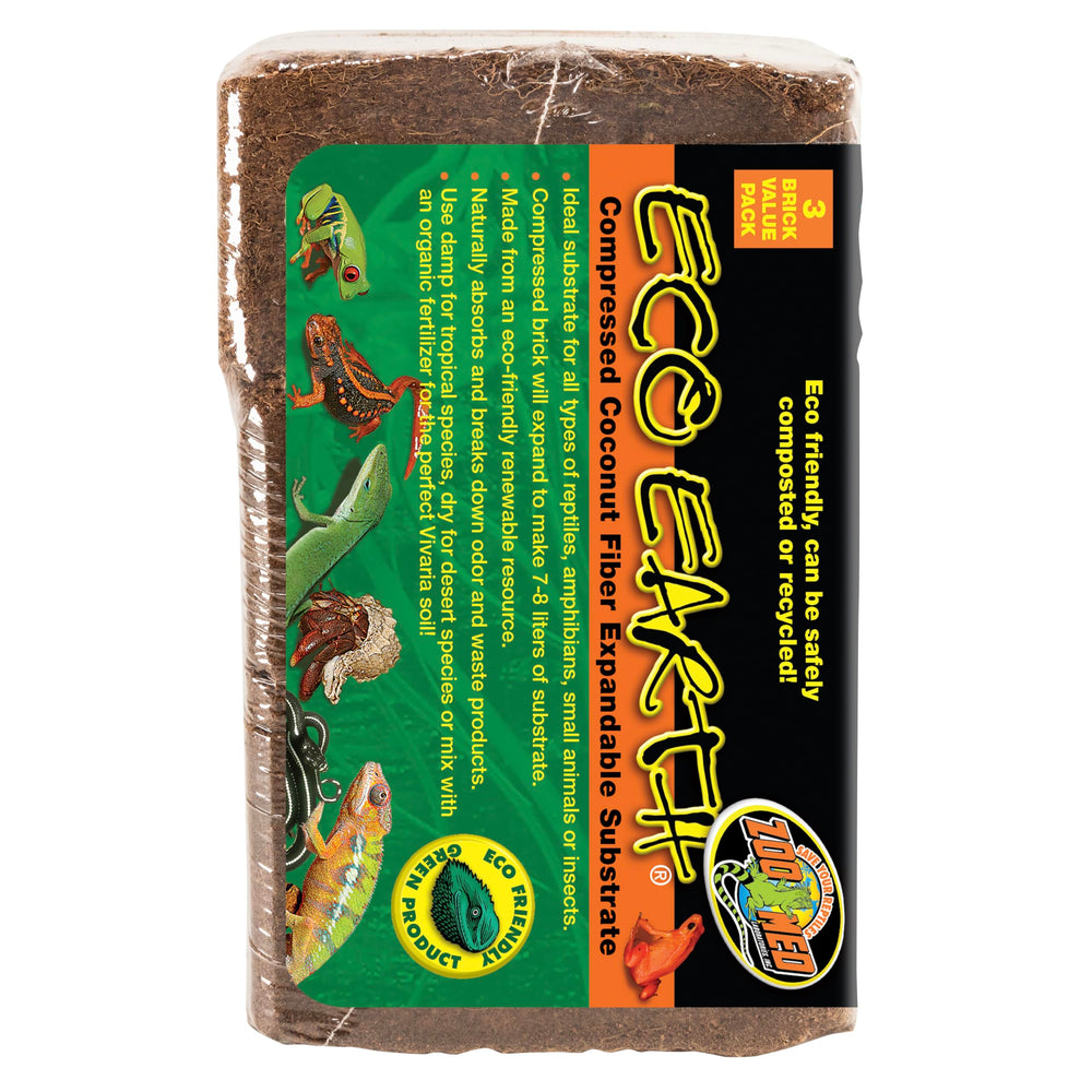 Fibra de coco natural de Zoo Med Eco Earth, material sostenible y biodegradable.