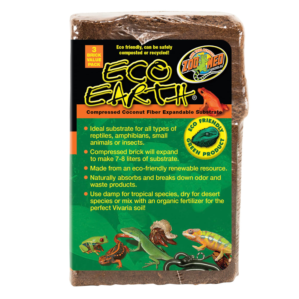 Zoo Med Eco Earth sustrato para plantas en terrarios.
