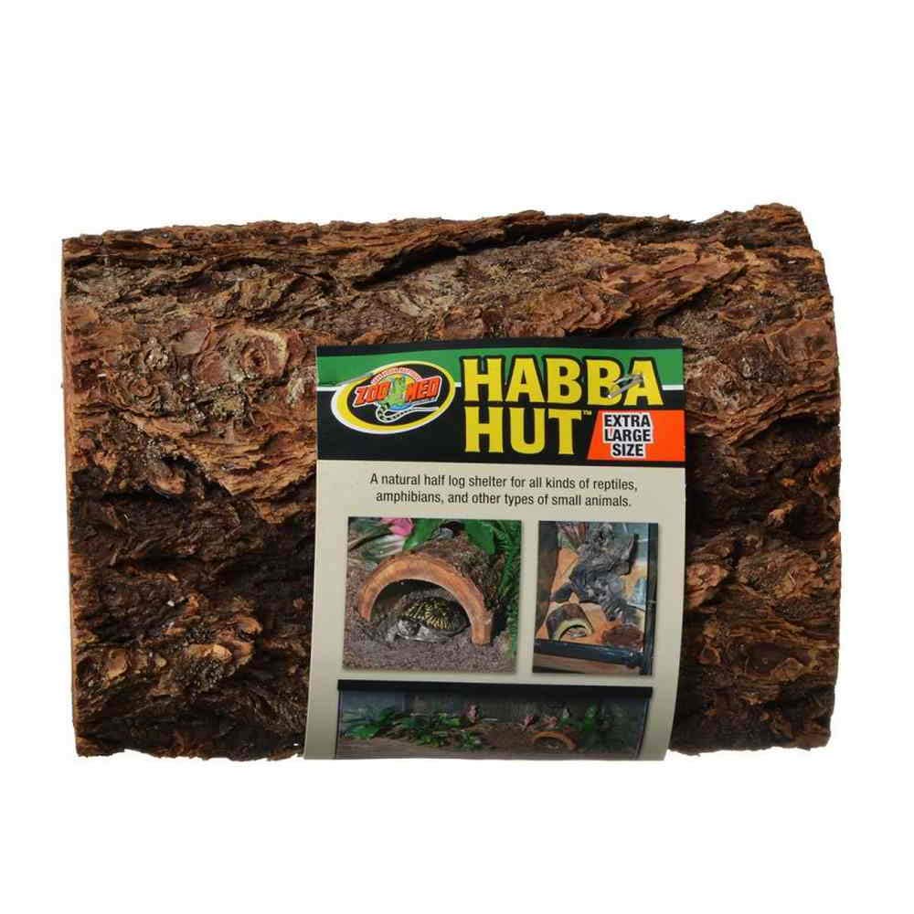 Zoo Med Habba Hut Extragrande textura de madera natural para refugio auténtico.