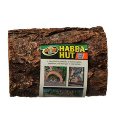 Zoo Med Habba Hut Extragrande textura de madera natural para refugio auténtico.