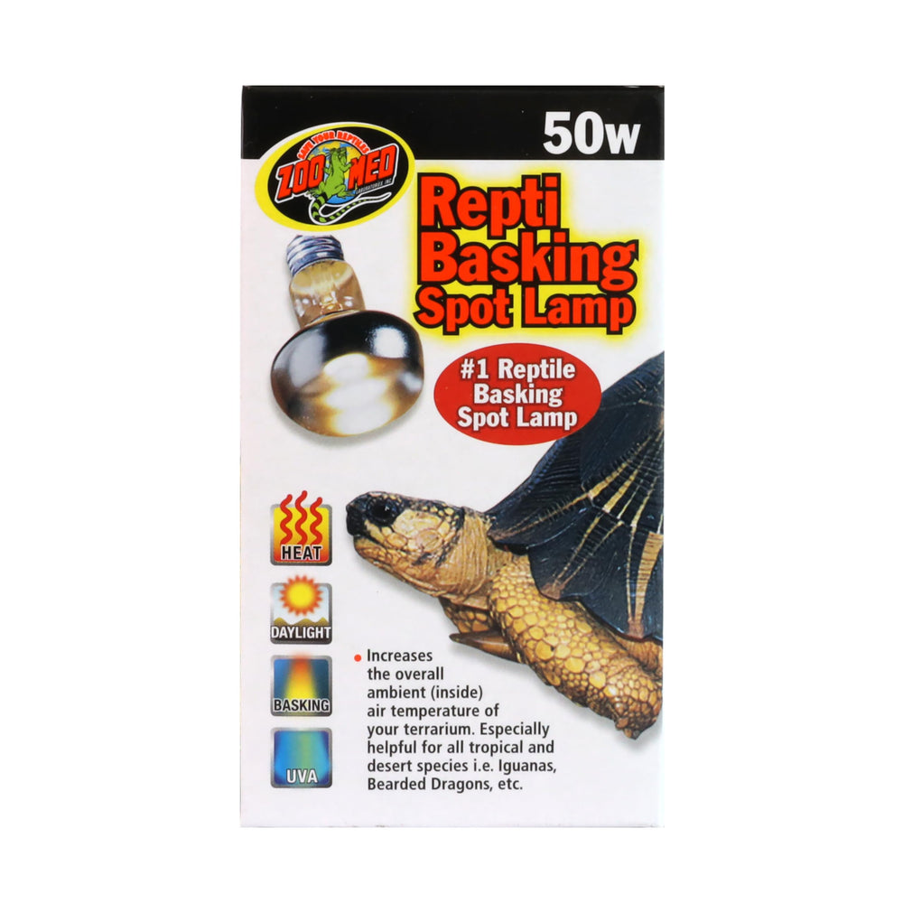 Zoo Med Repti Basking Lamp 50W – temperatura ambiente estable para terrarios.