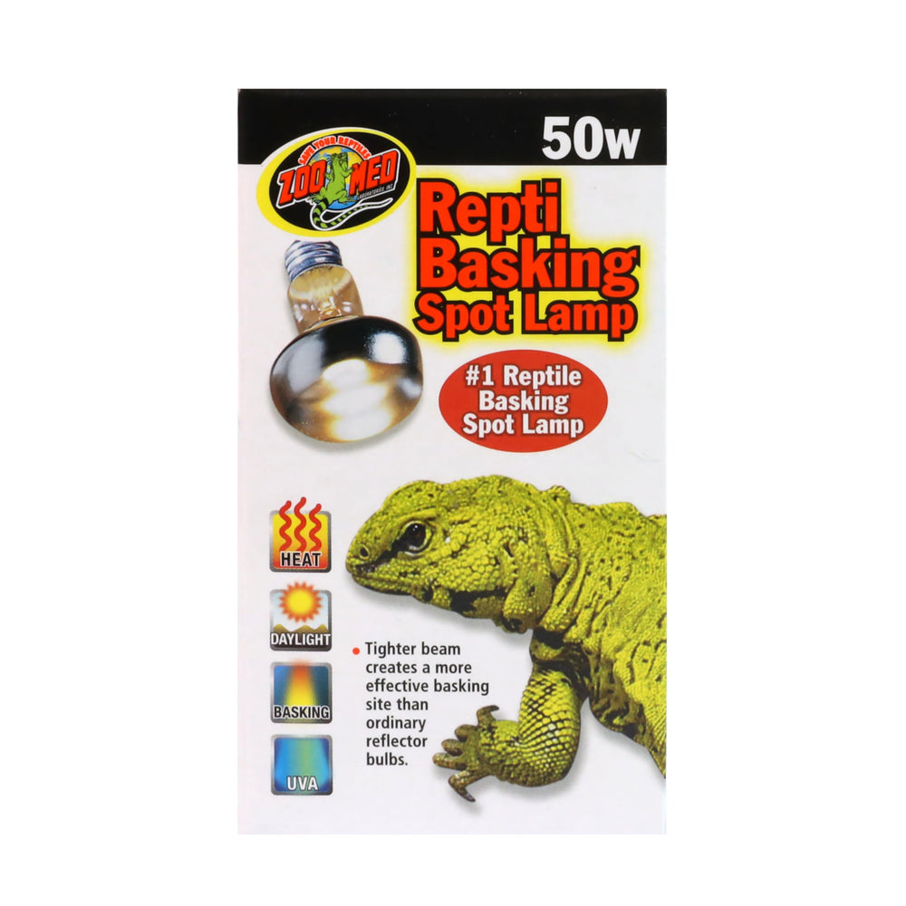 Zoo Med Repti Basking Lamp 50W – ideal para ambientes tropicales y desérticos.