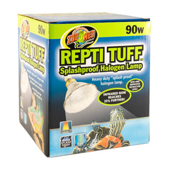 Zoo Med Turtle Tuff luz halógena resistente al agua para ambientes húmedos.