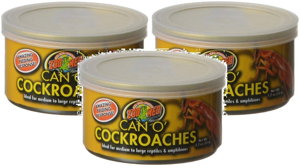 Lata Zoo Med con cucarachas de 1-2 onzas, snack proteico para reptiles y anfibios