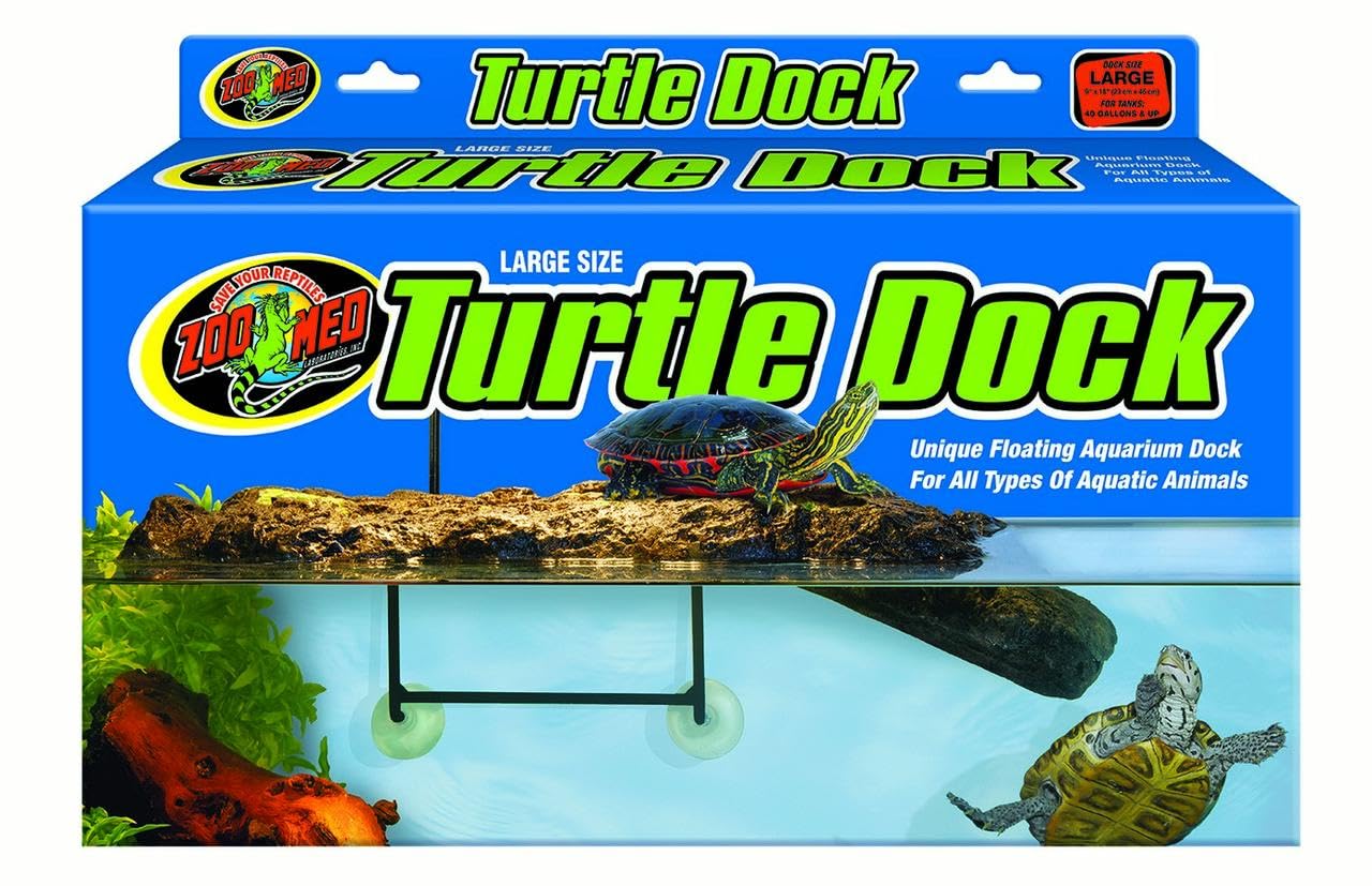 Muelle Zoo Med para tortugas: muelle flotante con rampa, acceso cómodo a la zona seca.