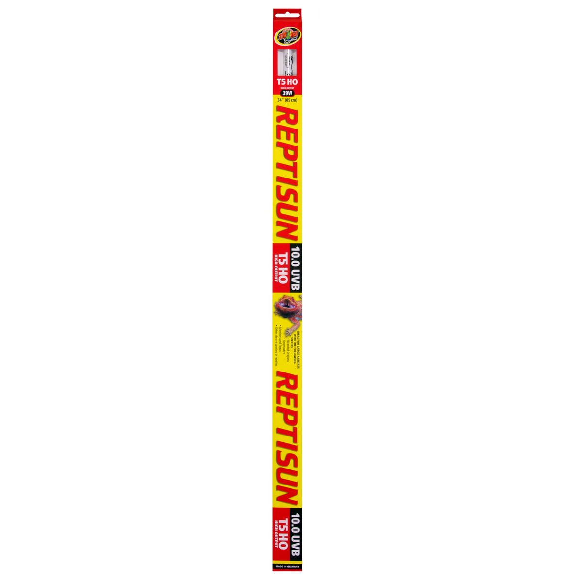 Zoo Med Reptisun 34‑inch 10.0 UVB ofrece luz UVB más intensa para terrarios grandes.