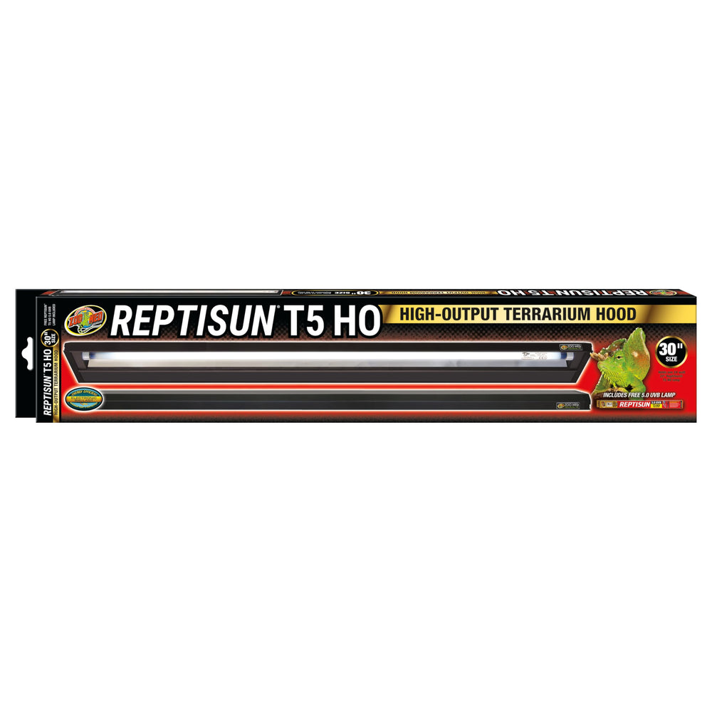 Zoo Med ReptiSun T5 HO, luminaria de terrario para reptiles, iluminación eficiente.