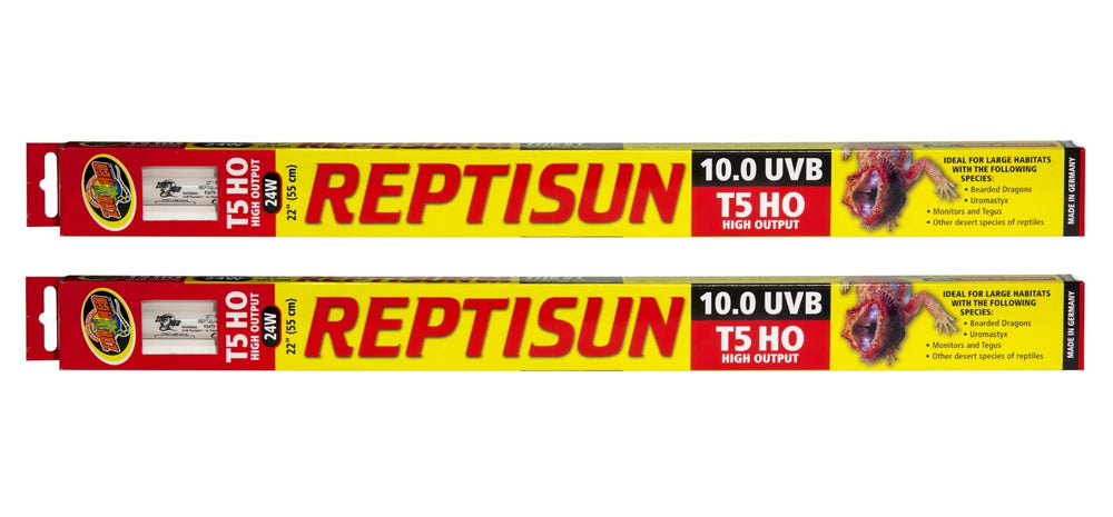 Lámpara Zoo Med T5 HO ReptiSun 10.0 UVB de 24W para terrarios grandes