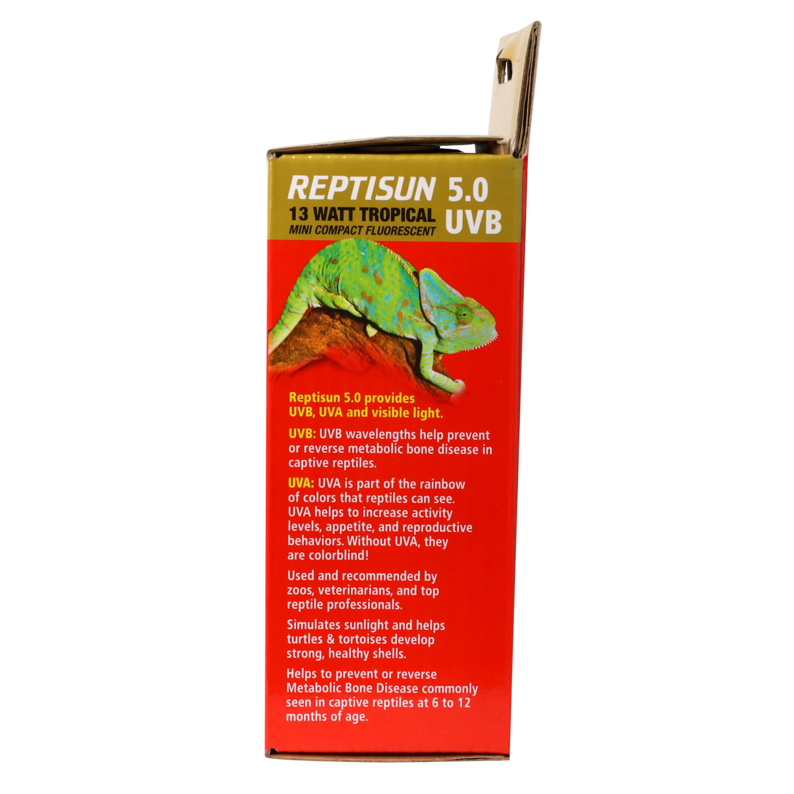Zoo Med ReptiSun 5.0 Mini, fuente estable de UVB para entornos luminosos.