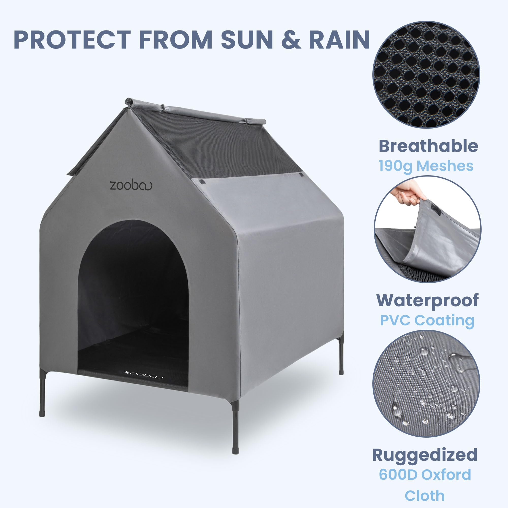 Zooba: cama elevada para perro grande con textilene transpirable para confort