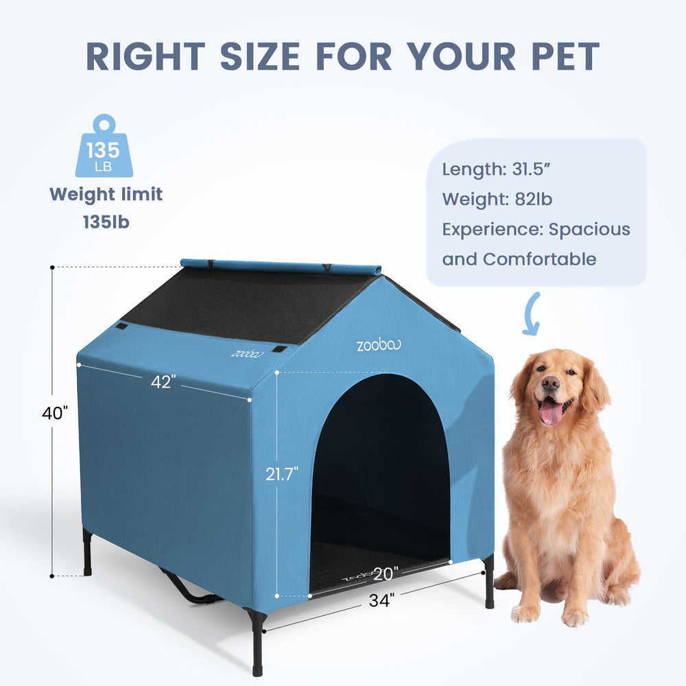 Cama de perro elevada Zooba con Textilene para confort duradero.