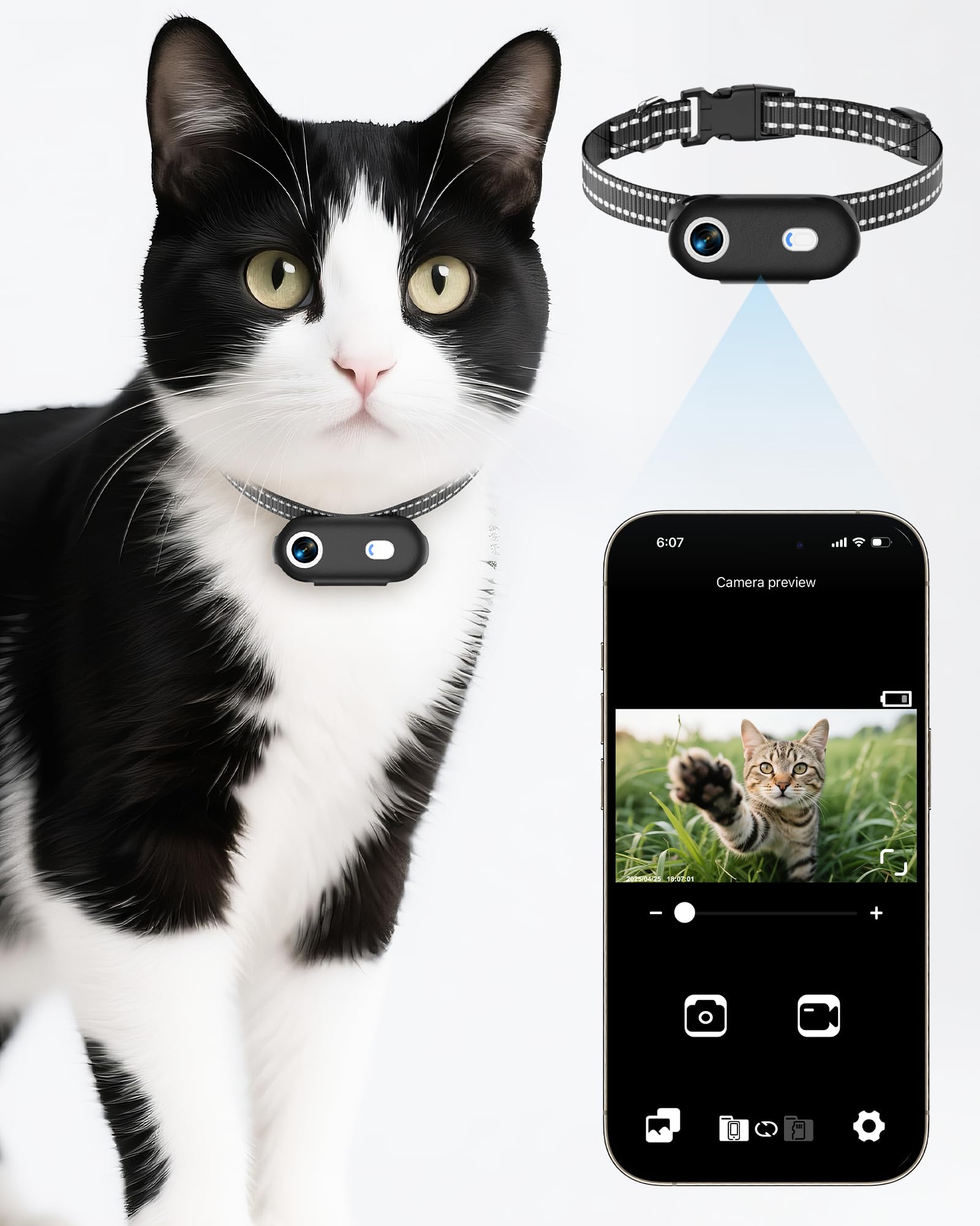zoomarakam collar camara gato-1080p: vision clara desde la perspectiva de tu gato