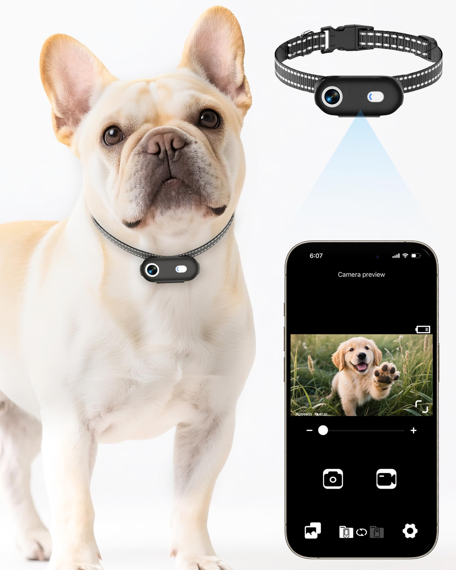 ZoomaraKam collar-camara para perro y gato en 1080p, capturando su mundo.