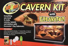 Zoo Med Cavern Kit con Excavador: túnel de 7 pulgadas para refugio seguro