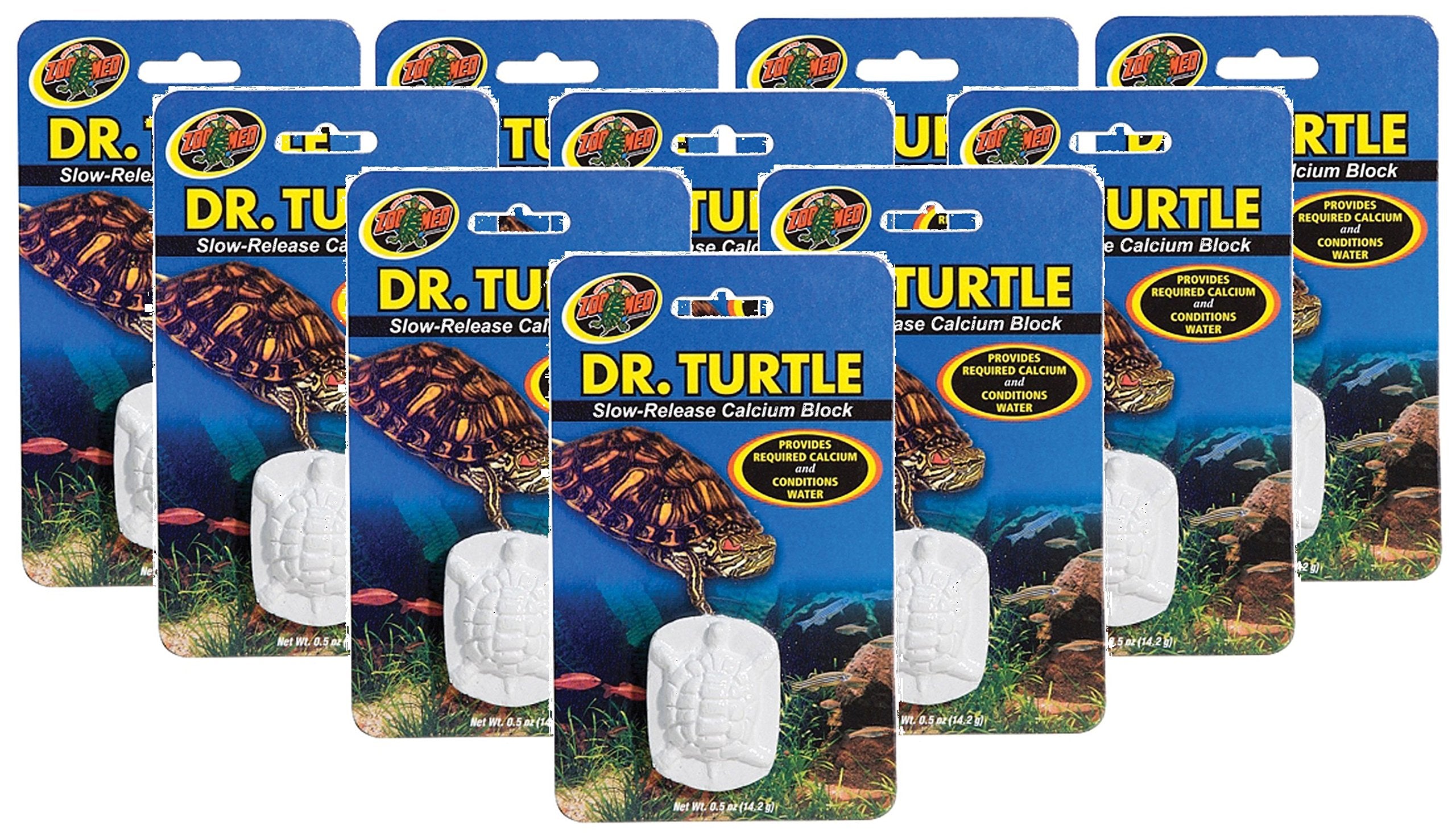 Zoo Med Dr.Turtle bloque calcio lento para tortugas, aporte gradual para desarrollo del caparazón.