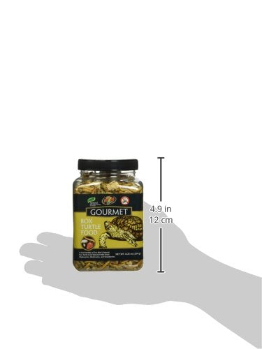 Zoo Med Gourmet Box Turtle Food hecho en EE. UU. con ingredientes naturales.