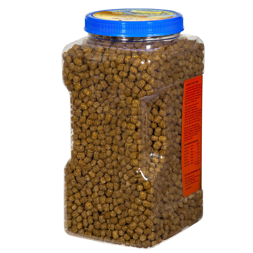 Zoo Med gránulos flotantes para tortugas acuáticas, nutrición accesible en la superficie.