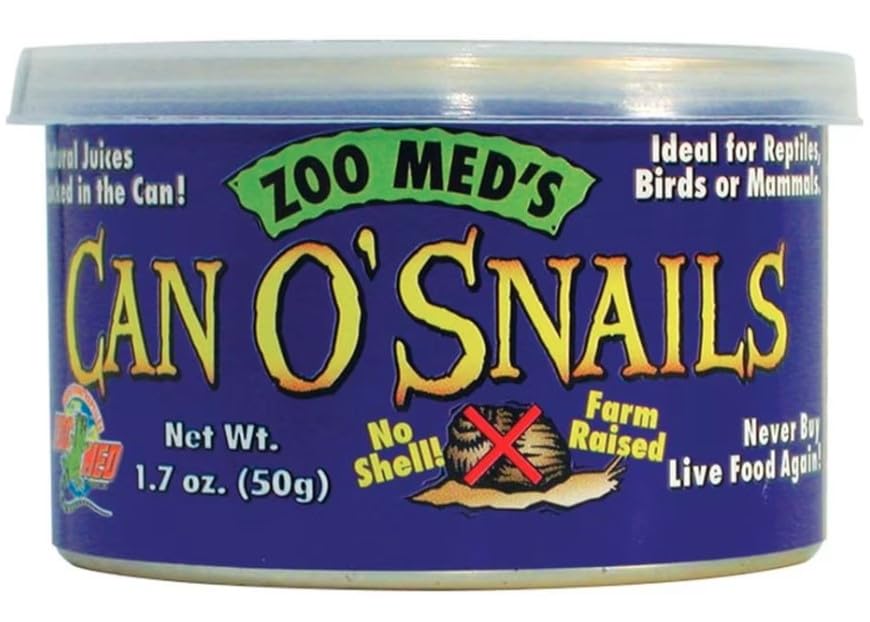 Zoo Med Can O' Snails: 25-30 caracoles por lata, opción enriquecedora para terrarios.