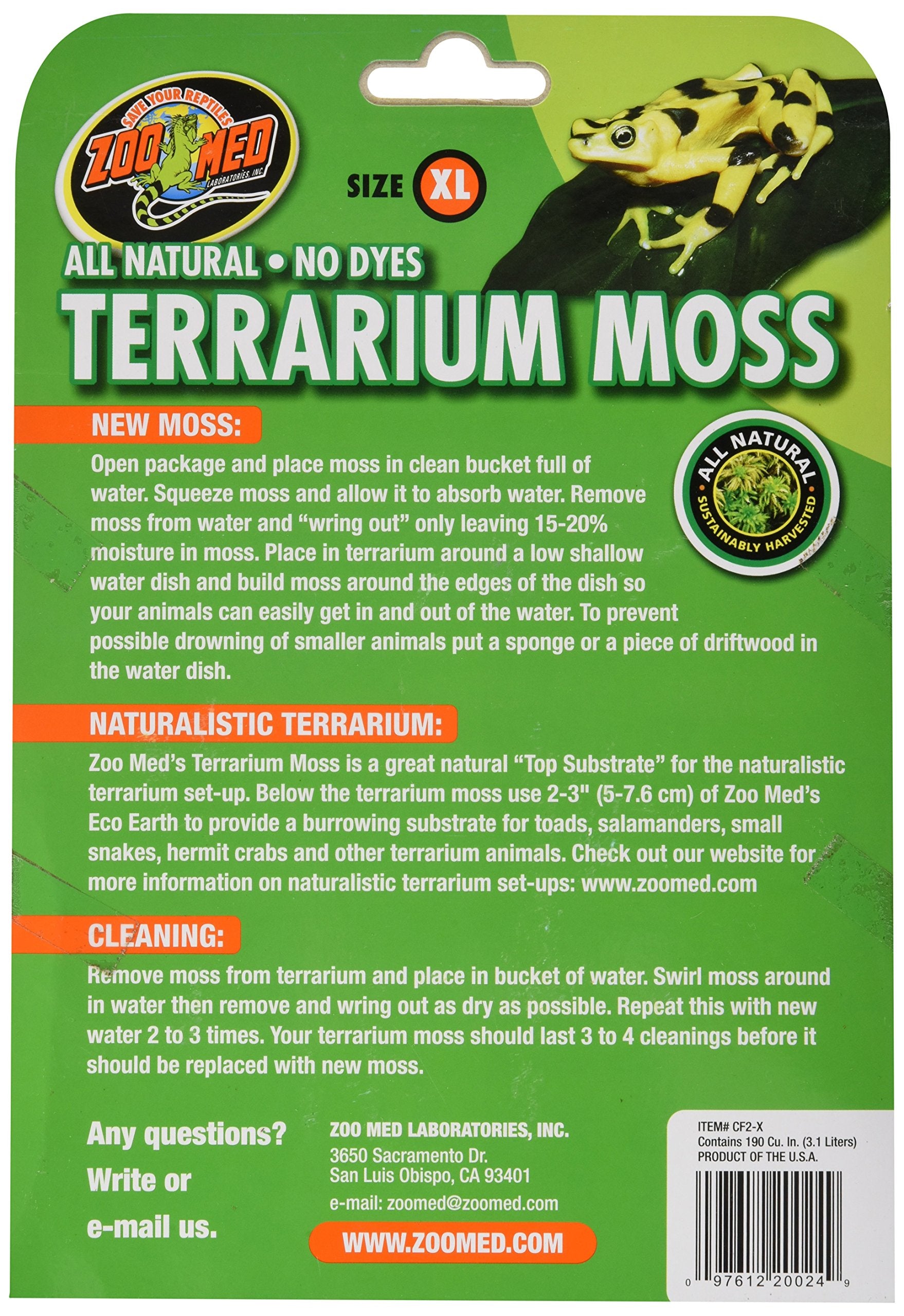  Zoo Med musgo sustrato natural para refugios húmedos