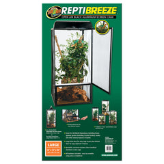 Zoo Med ReptiBreeze jaula abierta de aluminio con ventilación óptima para reptiles.