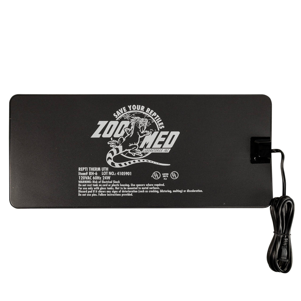 Zoo Med Reptitherm, adherido, transferencia de calor óptima en el tanque.