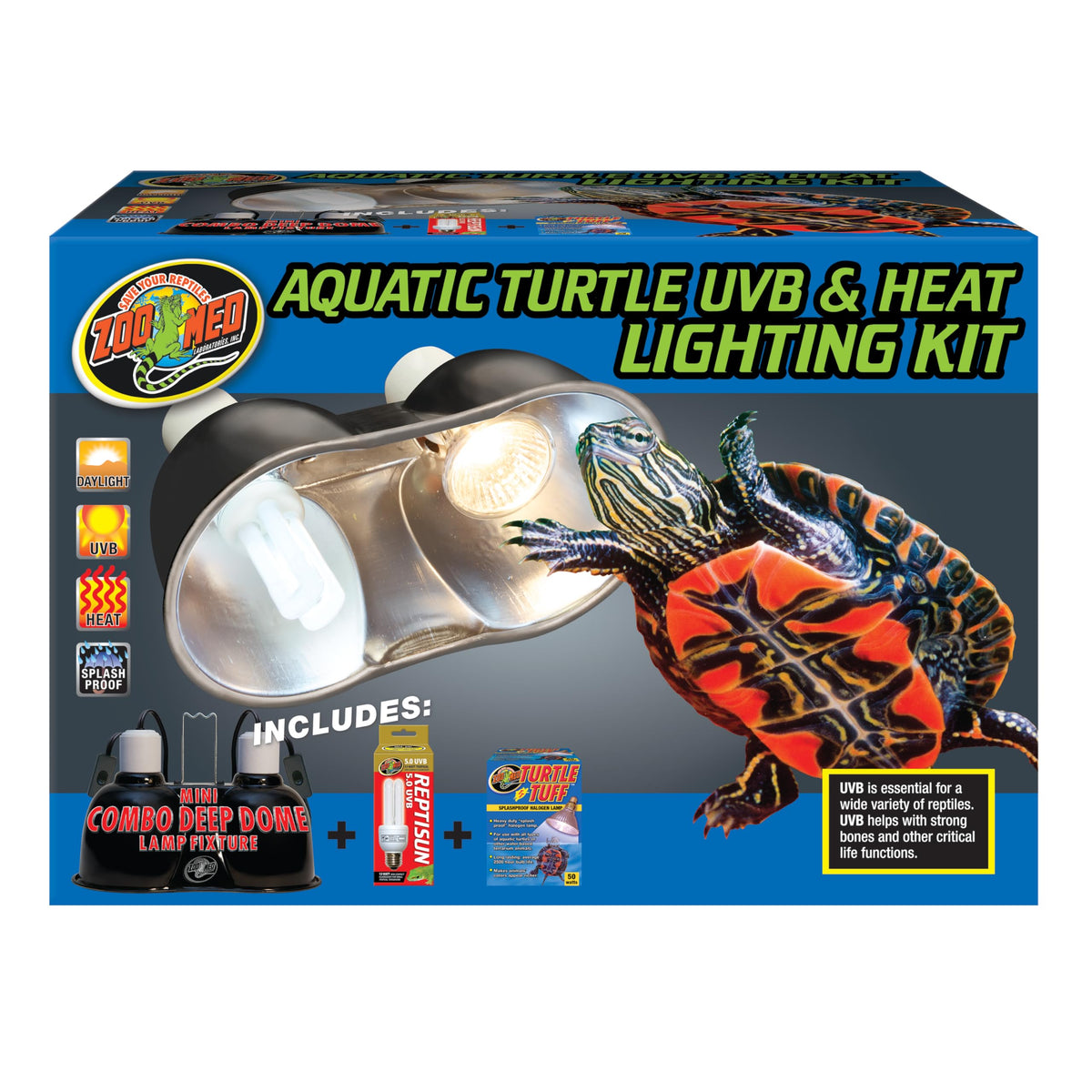 Zoo Med tortuga agua kit cupula profunda para mayor iluminacion