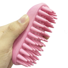 ZOOPOLR cepillo champú silicona para perros, agarre cómodo para baño suave.