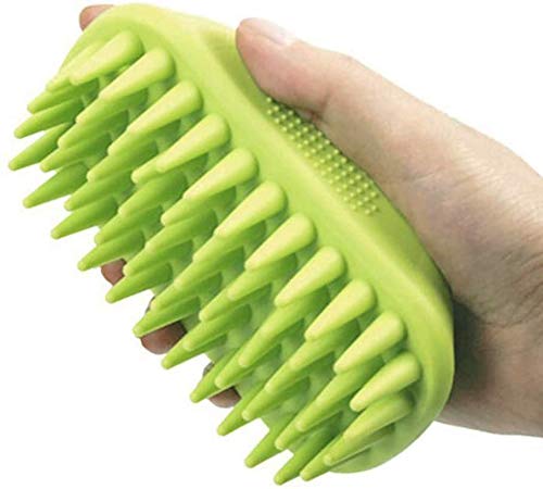 Zoopolr cepillo de silicona para perros y gatos con pelo largo, cuidado suave y deslanado.