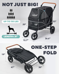 Interior amplio de Zoosky para perros grandes, perfecto para múltiples mascotas.