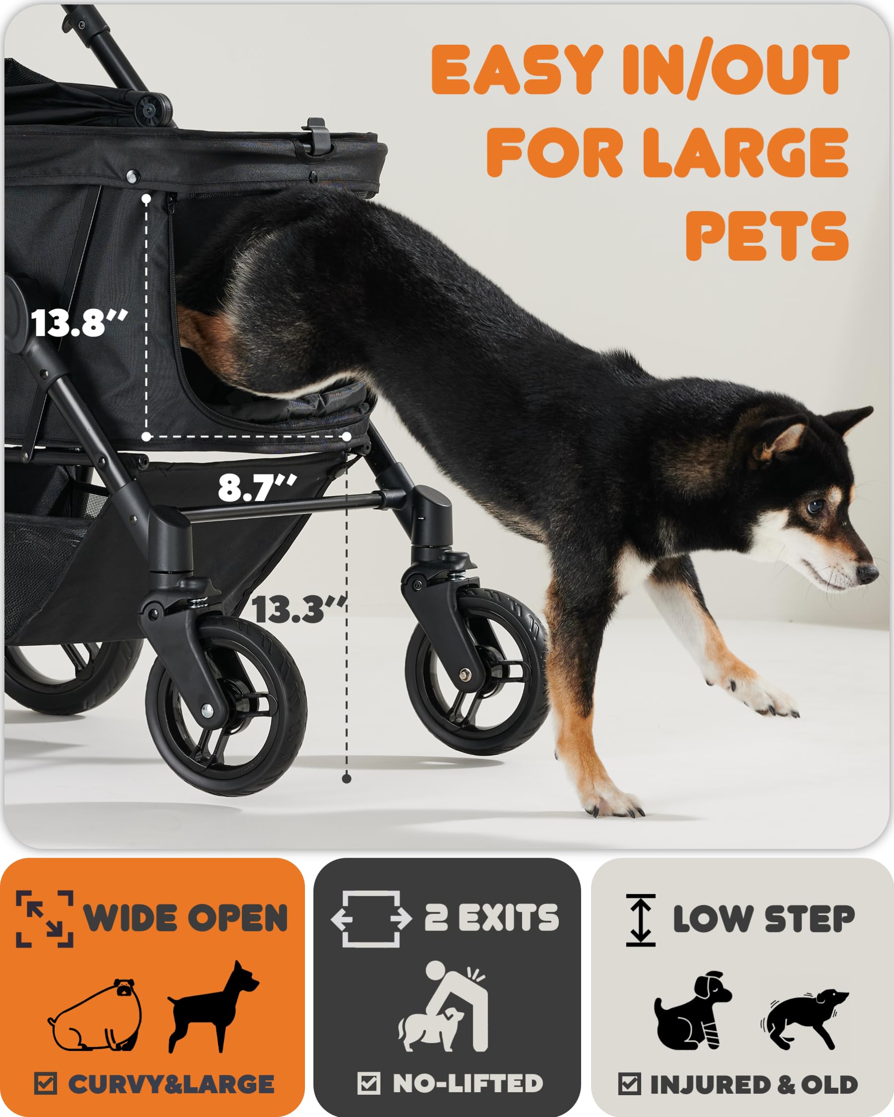 Zoosky manija ajustable en altura para uso cómodo por cualquier persona.