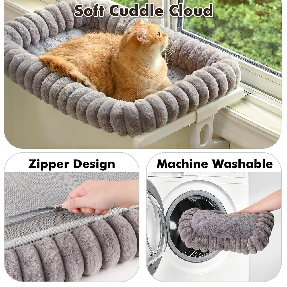 La funda removible de Zoratoo Cloud-Cuddle facilita la limpieza de la cama-ventana