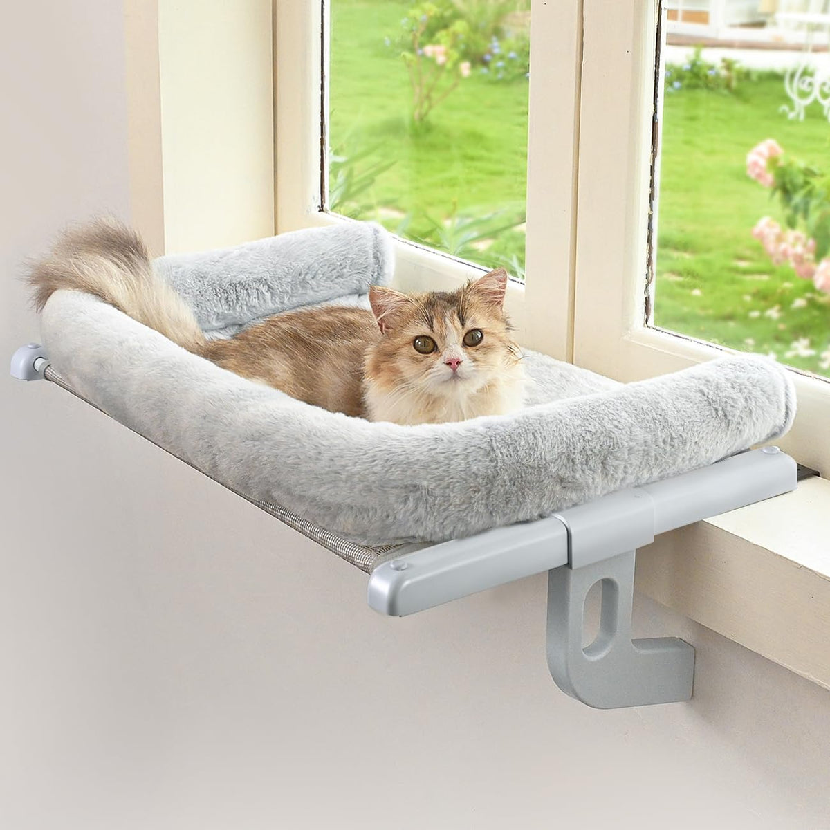 Zoratoo gato-percha-ventana-almohadon-grande: descanso cómodo junto a la luz.