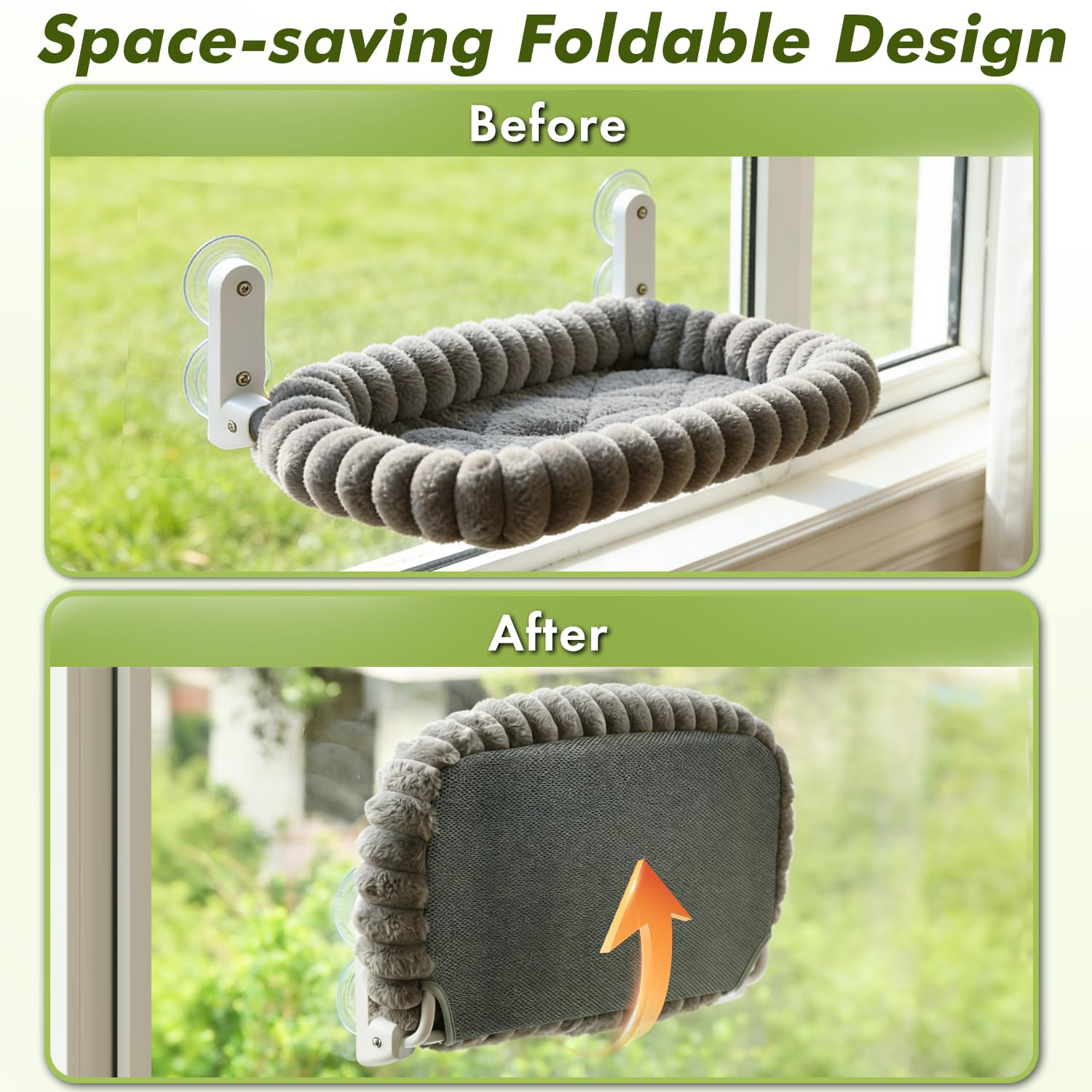 Zoratoo: percha-ventana-gato desmontable, fácil de mover entre habitaciones.
