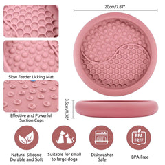 ZOURYNUA alimentador lento para perros, rosa, grande, favorece lamido pausado.