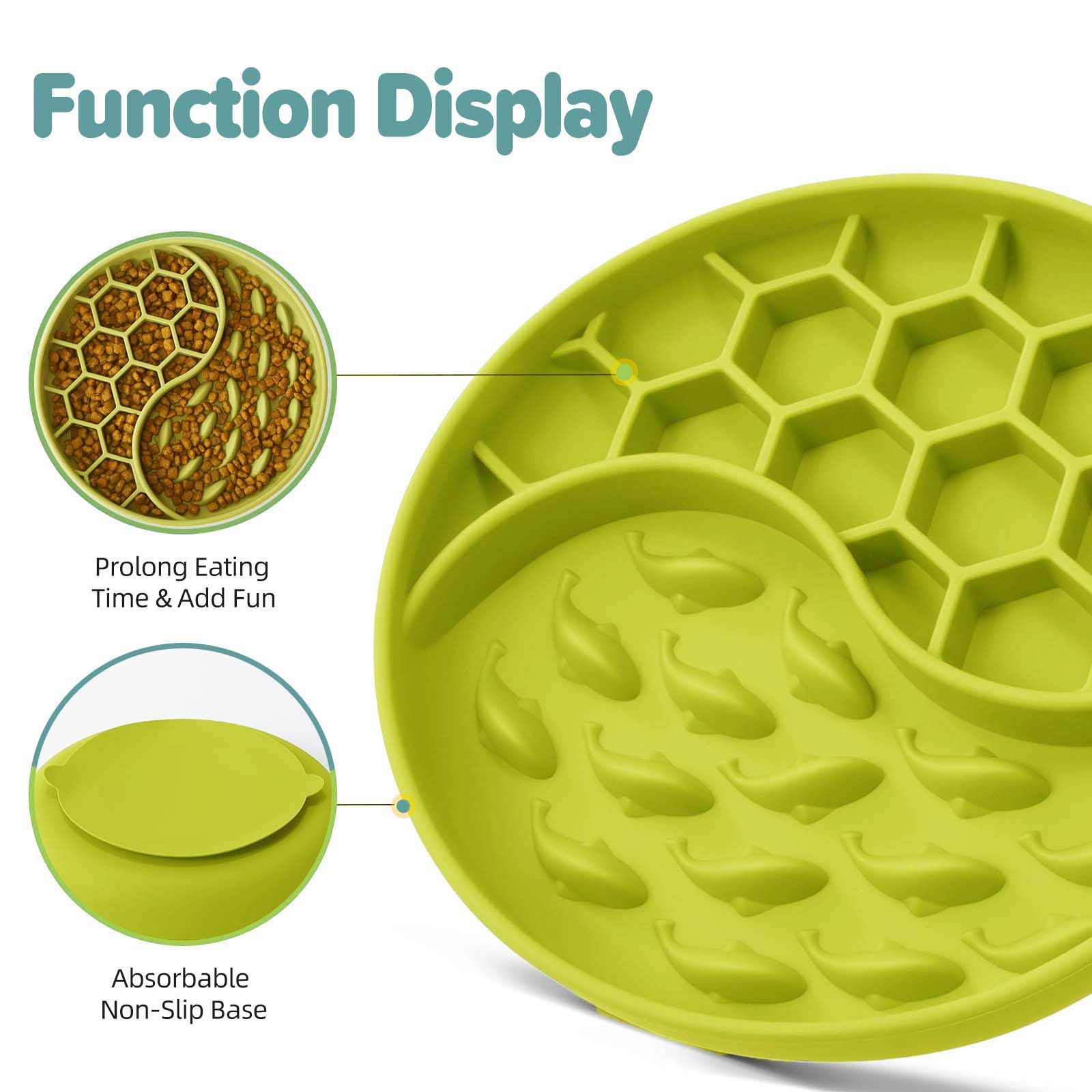 ZOURYNUA base ventosa mantiene estable el comedero durante la comida.