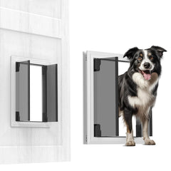 ZOUTEX Puerta para Perros Grande con marco de aluminio duradero para uso diario
